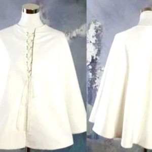 ✨️GORGEOUS! Vintage white satin caplet poncho shawl wrap✨️